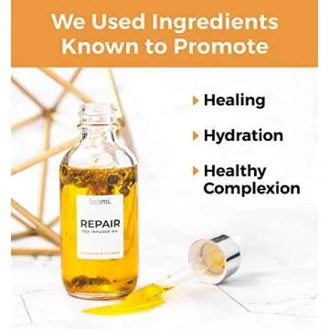 Teami Repair Jojoba Face Oil for Women with Coconut Oil, Camellia Seed & Vitamin E Oil for Skin - Facial Oil Cleanser for Sensitive, Normal, Oily & Dry Skin (2oz)