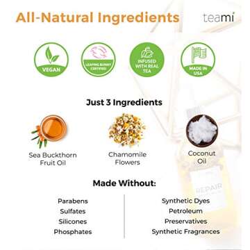 Teami Repair Jojoba Face Oil for Women with Coconut Oil, Camellia Seed & Vitamin E Oil for Skin - Facial Oil Cleanser for Sensitive, Normal, Oily & Dry Skin (2oz)