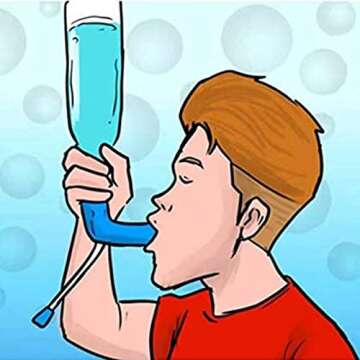 Beer Snorkel Funnel, Beer Bottle Chugger, Chug a Beer in 4 Seconds Flat, Made of Stainless Steel & Flexible Silicone, Perfect for House Parties, Tailgating, Bachelor Parties & More (Blue)