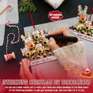 Custom Reindeer Christmas Ornaments Family of 5