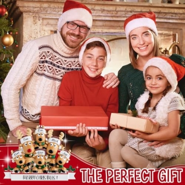 Custom Reindeer Christmas Ornaments Family of 5