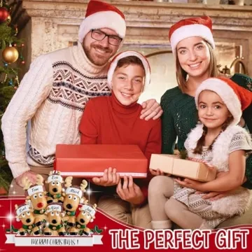 Custom Reindeer Christmas Ornaments Family of 5