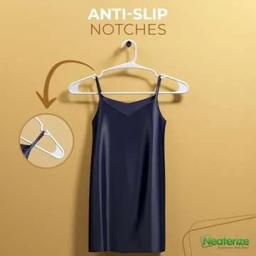 NEATERIZE Clothes Hangers Plastic 100 Pack For Adults - Plastic Hangers, The Perfect Coat Hanger and Space Saving Clothes Hangers for Closet, Percheros Ganchos para Colgar Ropa Hangars - White Hangers