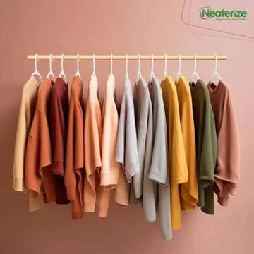 NEATERIZE Clothes Hangers Plastic 100 Pack For Adults - Plastic Hangers, The Perfect Coat Hanger and Space Saving Clothes Hangers for Closet, Percheros Ganchos para Colgar Ropa Hangars - White Hangers