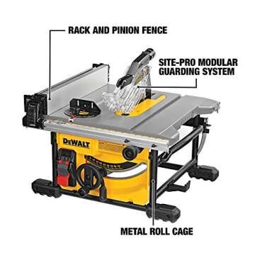 DEWALT Compact Table Saw with Rolling Stand for Jobs