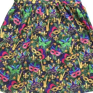 Baby Girl Kids Mardi Gras Carnival Dress with Mardi Gras Face Masks Print (2t) Black
