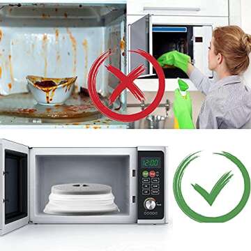 Thermoplastic Rubber Microwave Splatter Cover,Microwave Cover for Food Fruit Drainer,BPA-Free Dishwasher Safe 10.5 inch (GREY)