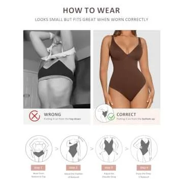 FeelinGirl Bodysuit with Deep V Neck for Women