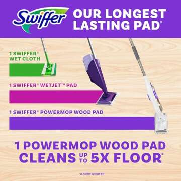 Swiffer PowerMop Wood Mopping Pad Refills, 11 Count