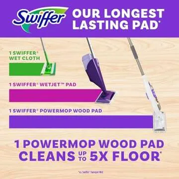 Swiffer PowerMop Wood Mopping Pad Refills, 11 Count