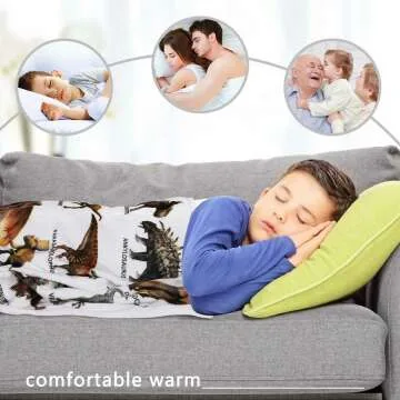 Kids Jurassic Dinosaur Blanket - Soft Flannel Throw
