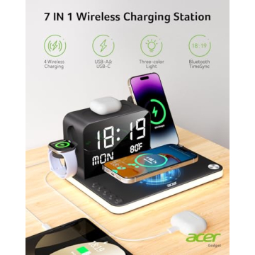 Acer 7-in-1 Wireless Charging Station: Multi-Device Charger for iPhone, Apple Watch & More