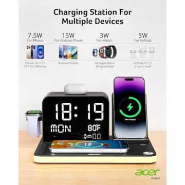 Acer 7-in-1 Wireless Charger for Apple & Android Devices