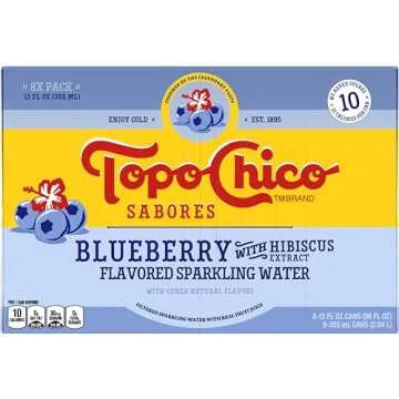 Topo Chico Blueberry Hibiscus Sparkling Water 8pk