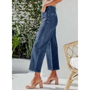 High Waisted Stretchy Wide Leg Jeans for Women - Comfortable Denim