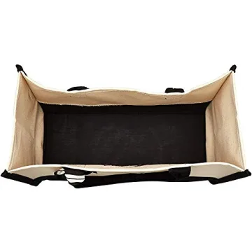 Mud Pie Black and White Initial Canvas Tote Bag B