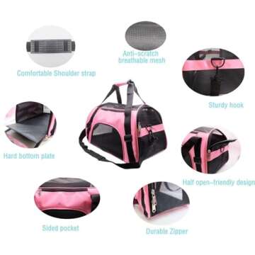 ZaneSun Cat Carrier - Soft Sided Pet Travel Bag