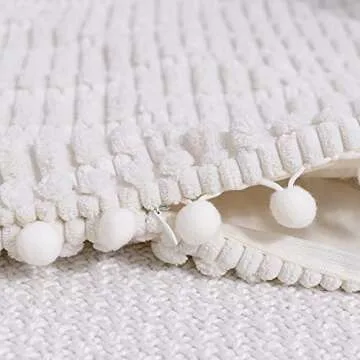 Fancy Homi 2 Packs Cream Boho Decorative Throw Pillow Covers 18x18 Inch with Pom-poms for Couch Bed Living Room, Modern Farmhouse Home Decor, Soft Corduroy Cute Square Cushion Case 45x45 cm