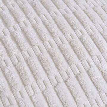 Fancy Homi 2 Packs Cream Boho Decorative Throw Pillow Covers 18x18 Inch with Pom-poms for Couch Bed Living Room, Modern Farmhouse Home Decor, Soft Corduroy Cute Square Cushion Case 45x45 cm