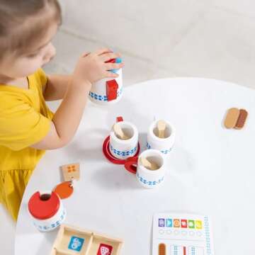 Melissa & Doug 20-Piece Steep and Serve Wooden Tea Set - Play Food and Kitchen Accessories | Play Te...