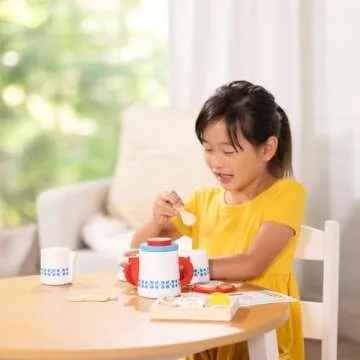 Melissa & Doug Wooden Tea Set for Kids - Perfect for Imaginative Play