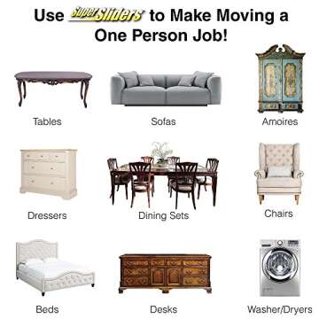 Super Sliders 5" Furniture Sliders - Easy Moving Solution