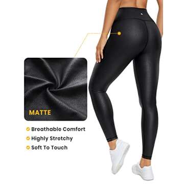 CRZ YOGA Matte Faux Leather Leggings for Women - Stylish Comfort