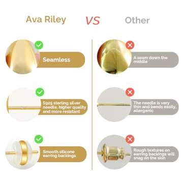 Ava Riley Chunky Gold Earrings - Stunning Teardrop Design