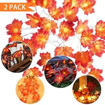 20 Ft LED Maple Leaves Garland for Fall Decor