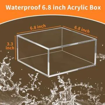 NIUBEE Acrylic Storage Box with Lids, 6.8‘’ Clear Mult-Purpose Box Square Stackable for Office, Home, Mini Cube Containers for Jewelry, Staples, Mini Toys