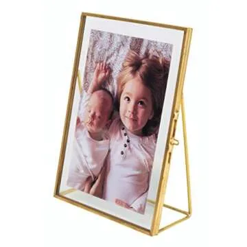 Levilan 6x8 Gold Photo Frame Vintage Style Antique Gold Standing Picture Frames with Pressed Glass, ...