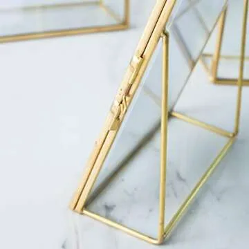 Levilan 6x8 Gold Photo Frame Vintage Style Antique Gold Standing Picture Frames with Pressed Glass, Brass (6 x 8)