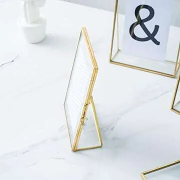 Levilan 6x8 Gold Photo Frame Vintage Style Antique Gold Standing Picture Frames with Pressed Glass, Brass (6 x 8)