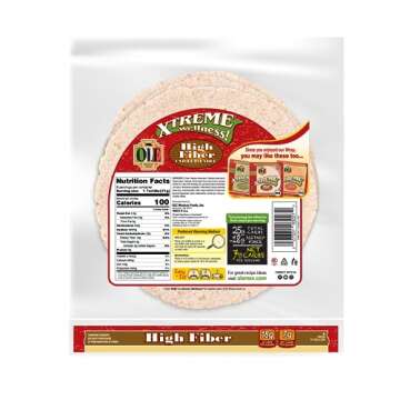 Olé Xtreme Wellness® High Fiber | 10" Size Flour Tortillas |Carb Friendly |Keto Friendly | 15 oz.| 6 Count (Pack of 4)