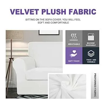 ZNSAYOTX Velvet Couch Cover for 2 Cushion Sofa