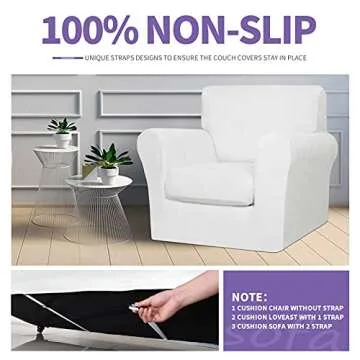 ZNSAYOTX Velvet Couch Cover for 2 Cushion Sofa