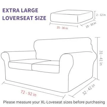 ZNSAYOTX Velvet Couch Cover for 2 Cushion Sofa