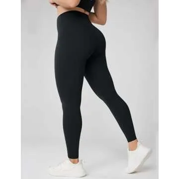 UNISSU Hugcurve No Front Seam High Waisted Workout Leggings for Women Buttery Soft Yoga Pants Gym Athletic Tights - 25'' Black X-Small