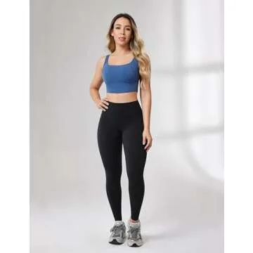 UNISSU Hugcurve No Front Seam High Waisted Workout Leggings for Women Buttery Soft Yoga Pants Gym Athletic Tights - 25'' Black X-Small