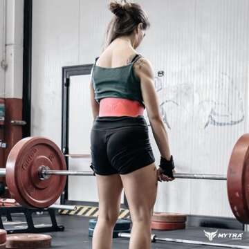 Mytra Fusion Weight Lifting Belt Women Gym Belt 7MM Thick and 4" wide 100% Real Leather Lifting Belts for Women, Ladies weightlifting belt Powerlifting Bodybuilding and Workout belt