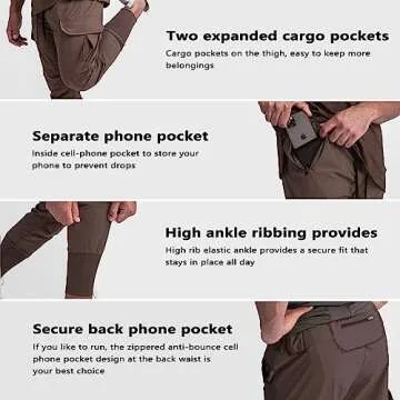 GINTPK Mens High Rib Jogger Sweatpants for All Activities