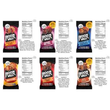 Frooze Balls Double-Filled Energy Balls Variety Pack - (6 bags, each with 5 balls) Healthy Vegan Snacks, Gluten-Free