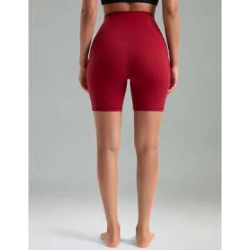 Colorfulkoala Women's High Waisted Biker Shorts with Pockets 6" Inseam Workout & Yoga Tights (M, Rose Red)