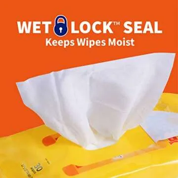 Wet Ones for Pets Paw & Tushie Dog Wipes with Chamomile, Tropical Splash Scent - Cleansing Doggie Wipes for Between Baths, Scented Travel Grooming Wipes, Dog Wipes for Paws and Butt, 30 Count