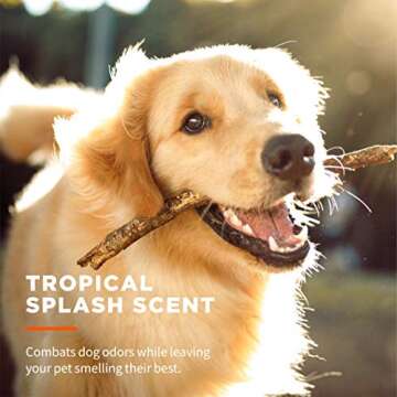 Wet Ones for Pets Paw & Tushie Dog Wipes with Chamomile, Tropical Splash Scent - Cleansing Doggie Wipes for Between Baths, Scented Travel Grooming Wipes, Dog Wipes for Paws and Butt, 30 Count