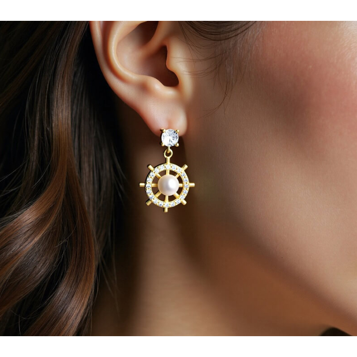 Diamond and Pearl Drop Earrings in 14K Gold for Women (5.5mm) - Wang Jewelry | Fine Jewelry For Every Day & Luxury Gifts - Wang Jewelry