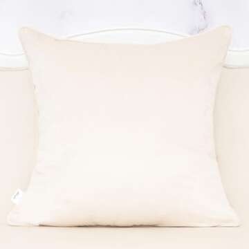 Alerfa Boho White Floral Throw Pillow Cover 18x18 Inch Cut Velvet Sqaure Luxury Embroidered Decorati...