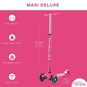 Micro Kickboard Maxi Deluxe 3-Wheeled Scooter for Kids