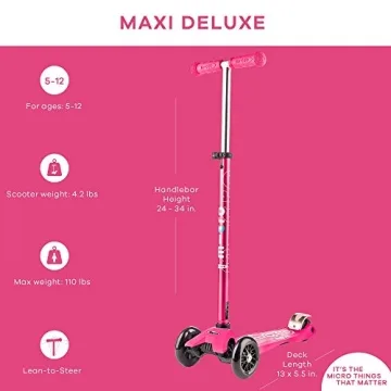 Micro Kickboard Maxi Deluxe 3-Wheeled Scooter for Kids