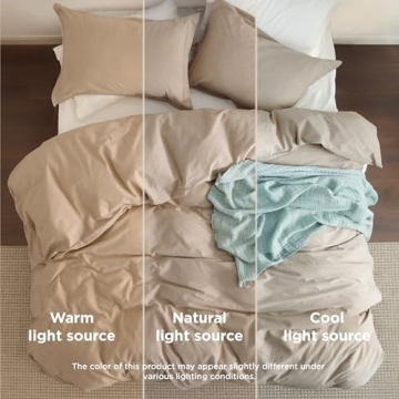 Bedsure 100% Washed Cotton Duvet Cover Set for Gifts